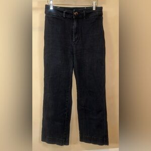 Loft Jeans Women’s 26/ 2 Black Wide Leg High Waist Slim Denim